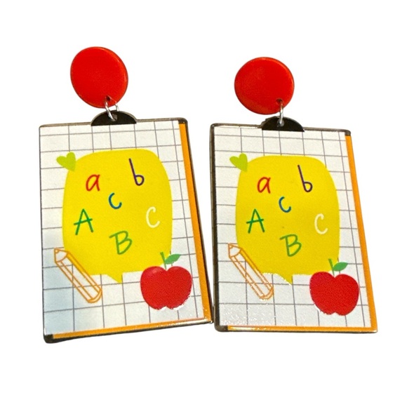 3/$20 Colorful Alphabet Learning Toy Earrings - Picture 1 of 7